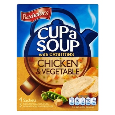 Batchelors Cup A Soup Croutons Chicken And Vegetable Instant Soup 110g (4 Pieces)