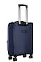 Eminent Unisex Soft Travel Bag Cabin Luggage Trolley Polyester Lightweight Expandable 4 Double Spinner Wheeled Suitcase with 3 Digit TSA lock E788 Navy Blue
