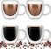 1CHASE Double Wall Insulated Glass Cup With Handle 250ml For Espresso Coffee Milk Tea- Set Of 4