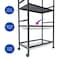 HEXAR&reg; 4 TIER Metal Shelving Unit on Wheels, Adjustable Storage Racks and Shelf, Heavy Duty Rolling Metal Shelves for Laundry Bathroom Kitchen Garage Pantry Organization Bakers Rack