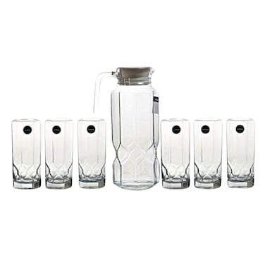 Luminarc Octime Diamond Drinkware Clear Glass 7 Pieces