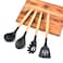 decdeal-Silicone Kitchen Utensil Set 11 Pcs Beech Wooden Handle Heat-Resistant Non-Stick Spoon Spatula Ladle Cooking Tools