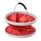 Foldable Collapsible Water Bucket Space Saving For Travelling Camping Fishing Gardening Car Washing 9-11L Capacity -Red 1PC