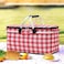 Mei Homecenter Foldable Multifunction Picnic Storage Basket with Aluminium Handles for Shopping, Travel, Camping, Pink (47&times;27&times;22CM)