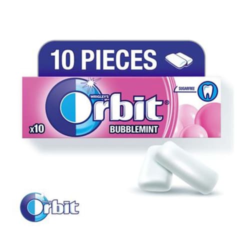 Wrigley&#39;s Orbit Sugar Free Bubblemint Chewing Gum 14g (10 Pieces)