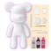 DIY PAINT YOUR OWN BEARBRICK BEAR FIGURE KIT (7 inch - 18 cm) Pour Over Acrylic Fluid Paint and create a unique display piece. COLORS: White, Black, Fluorescent-Pink