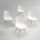 GDF Modern Dining Chair Plastic Shell With Wooden Legs White-  Model JEAM1, GDF-JEAM1 (No warranty for furniture items)