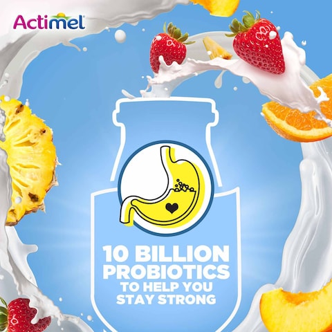 Actimel Multi-Fruit Flavored Low Fat Dairy Drink 93ml Pack of 4