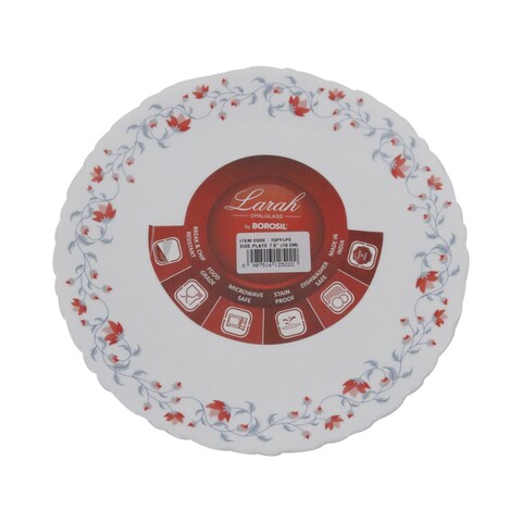 Borosil Larah Fluted Pentas Opal Side Plate White 19cm