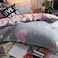 GOLDEN HOME  6-Piece Queen Size Duvet Cover Set, 1 Duvet Cover + 1 Fitted Sheet + 4 Pillow Cases, Microfibre, Muesli