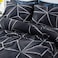 Luna Home Single Size 4 Pieces Black With Grey Geometric Design Duvet Cover Set