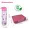 Eazy Kids 6 &amp; 4 Convertible Bento Lunch Box w/ 550ml Double Wall Water Bottle and Spoon Fork Set - Glitter Pink