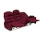 In House Velvet Triple Cinematic Recliner Chair With Cups Holder - Burgundy - NZ80