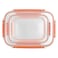 Dunya 30846 Master Rectangular Storage Container Set 3 Pieces Clear/Orange