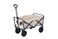 Collapsible Foldable Wagon, Beach Cart, 75cm x 49cm x 90cm（5inch Beige)