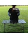 Sky-Touch Lightweight Outdoor Camping Folding Table With Aluminum Table Top And Carry Bag, Easy To Carry, Perfect For Outdoors, Picnic, Cooking, Beach, Hiking, And Fishing, 95X57X50cm, Black