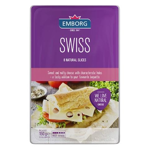 Emborg Swiss Cheese Slices 150g