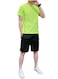 Mei Stylish Mens Short and T-shirt Tracksuit Sports Suit Activewear Set, XXL Size, Green &amp; Black