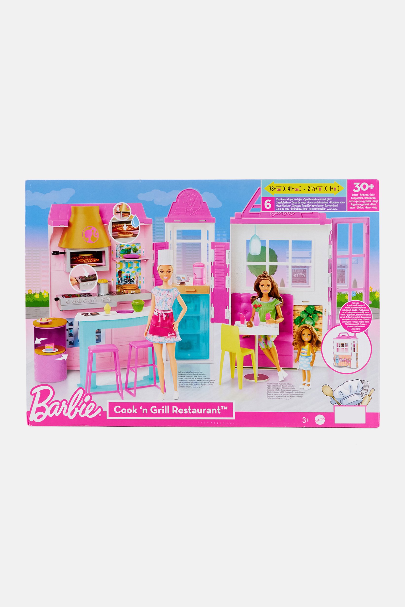 Barbie Cook And Grill Restaurant Playset With Barbie Doll, Pink