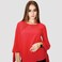KIDWALA Size 36, Women'S Tops, Tees &amp; Blouses Tie Sleeves, Red Blouse, Round Nick Top With 3/4 Quarter Sleeves Length, Waist Length Blouse