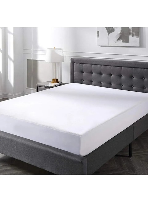 RAHALIFE Waterproof Mattress Protector Cotton Blend White 150X200X30centimeter