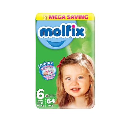 Molfix Diapers XL Size 6 - 64 Diapers