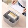 Aiwanto Plastic Tissue Box (Grey) And 5 Pack Disposable Face Towel Desktop Tissue Holder Plastic Tissue Box