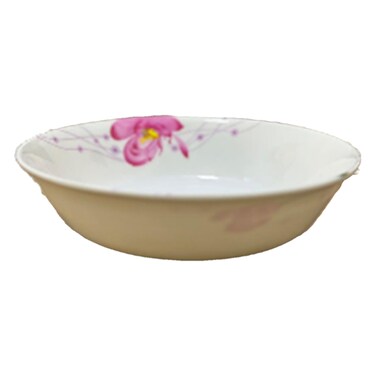 White With Pink Flowers Plastic Bowl 19X10CM