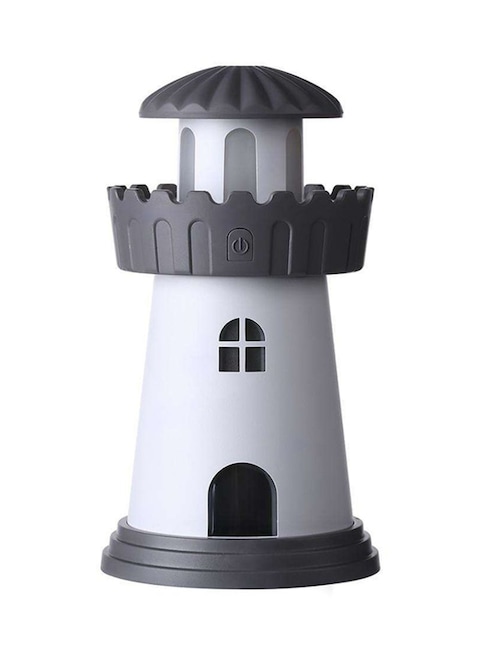 Gulfdealz - Ultrasonic Light House Shaped Humidifier With USB And LED Light BC7-H009 White/Grey