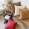 Luna Home 1 Piece 50*50cm Size, 100% Linen Cushion Cover, Solid Amber Brown