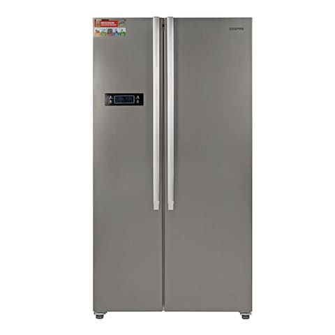 Geepas Side By Side Refrigerator, 550 Litre, GRFS5520SXHN   1 Year Warranty   Digital Control Temperature Display   Inverter Compressor   Temper   5 Year Compressor Warranty