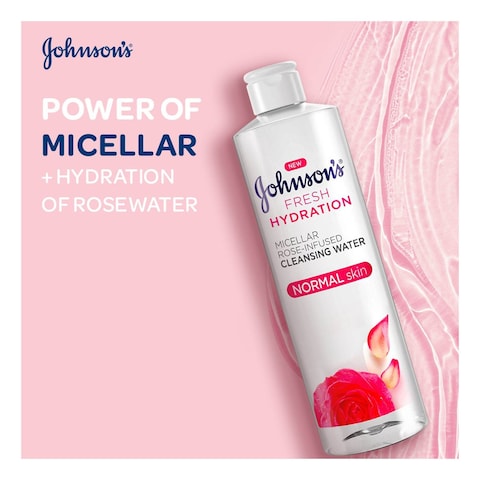 Johnson&#39;s Fresh Hydration Micellar Rose Infused Cleansing Water 400ml