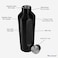 Hans Larsen Vacuum Insulated Stainless Steel Water Bottle-Eco-Friendly For Outdoor Sports, Double Walled Construction Bottle (450 ML/ 16 OZ) - Black