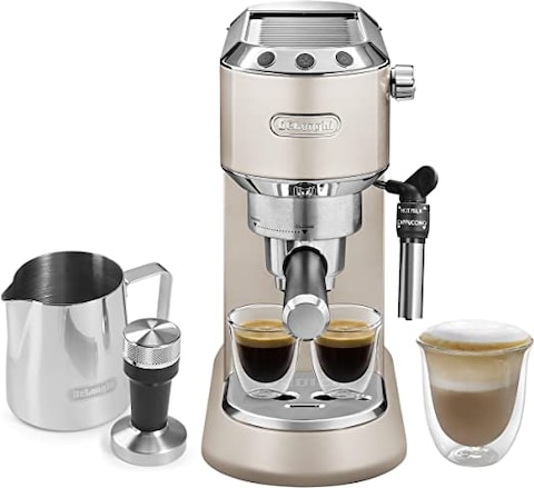 De&#39;Longhi Barista Pump Espresso Manual Coffee Machine With 15 Bar Pump , Cappuccino, Latte Macchiato, Espresso Coffee Maker Milk Frother , EC785.BG , Biege