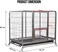 Dog cage with Removable tray and Lockable wheels, Suitable for small-medium sized dogs, Heavy-duty dog crate strong metal pet kennel playpen, Open top design for outdoor indoor use (93 cm)