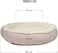 Small round pet bed, a Soft &amp; cozy comfortable cat and dog bed for indoor pets, Suitable for small pets, Machine washable dog bed, 55 cm L (Pink and White)