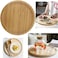 Lihan Bamboo Wooden Round Serving Tray 25*25cm Large Round Platter for Tea Coffee Food Home Decoration - Round Wooden Plate Serving Board, Elegant Round Plate for Bread, Coffee, Tea, and Fruits