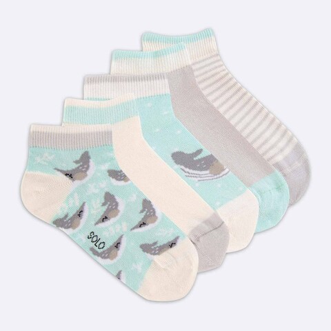 Solo Baby Boy Printed Socks - 0-6 Month - 5 Pairs - Assorted Colors + 5 Pairs Free