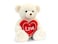 Keel Snuggles Bear with Heart- 30 cm Length- Brown