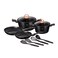 Berlinger Haus Aluminium 10 Pieces Cookware Set, Black Rose Collection, Black, Hungary