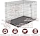 Dog cage dog crate, for medium and large size dog, large breed dog, outdoor indoor, foldable, easy for carry travel, can open from 2 sides, with tray, dimension 107x68.5xH77 cm (42 inch size)
