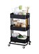 3-Tier Rolling Storage Utility Cart Black