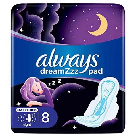 Always Women Pads Maxi Thick Night 8 Pads Online | Carrefour Jordan