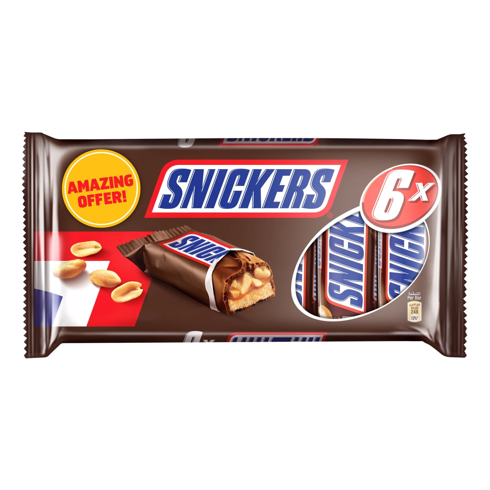 Buy Snickers Peanut Filled Chocolate Bar 50g Pack of 6 Online ...