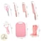 7 Sets of Wheat Straw Knives, Household Stainless Steel Fruit Kitchen Knives, Kitchen Knives(Pink)