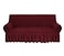 Jacquard Fabric Stretchable Three Seater Sofa Cover Maroon
