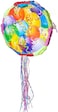 Party Time Colorful Confetti &amp; Balloons Design Birthday Pinata for Colorful Rainbow Theme Party Favor, Birthday Party Supplies Rainbow Pull String Pinata, Birthday Pinata - Party Supplies