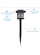 Generic 2-Piece Solar Powered Lawn Light Black