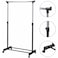 Adjustable Garment Rack Clothing Rail With Wheels Black