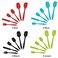Decdeal - 6PCS Baking Utensils Spatula Spoonula Cooking Kitchen Utensil Set Silicone Kitchenware Set Heat-Resistant Cookware Set Chef Nonstick Cookware Kitchen Gadgets